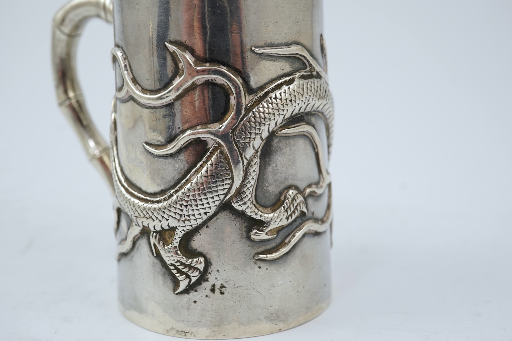 A late 19th/early 20th century Chinese Export silver small mug, by Wang Hing, Hong Kong